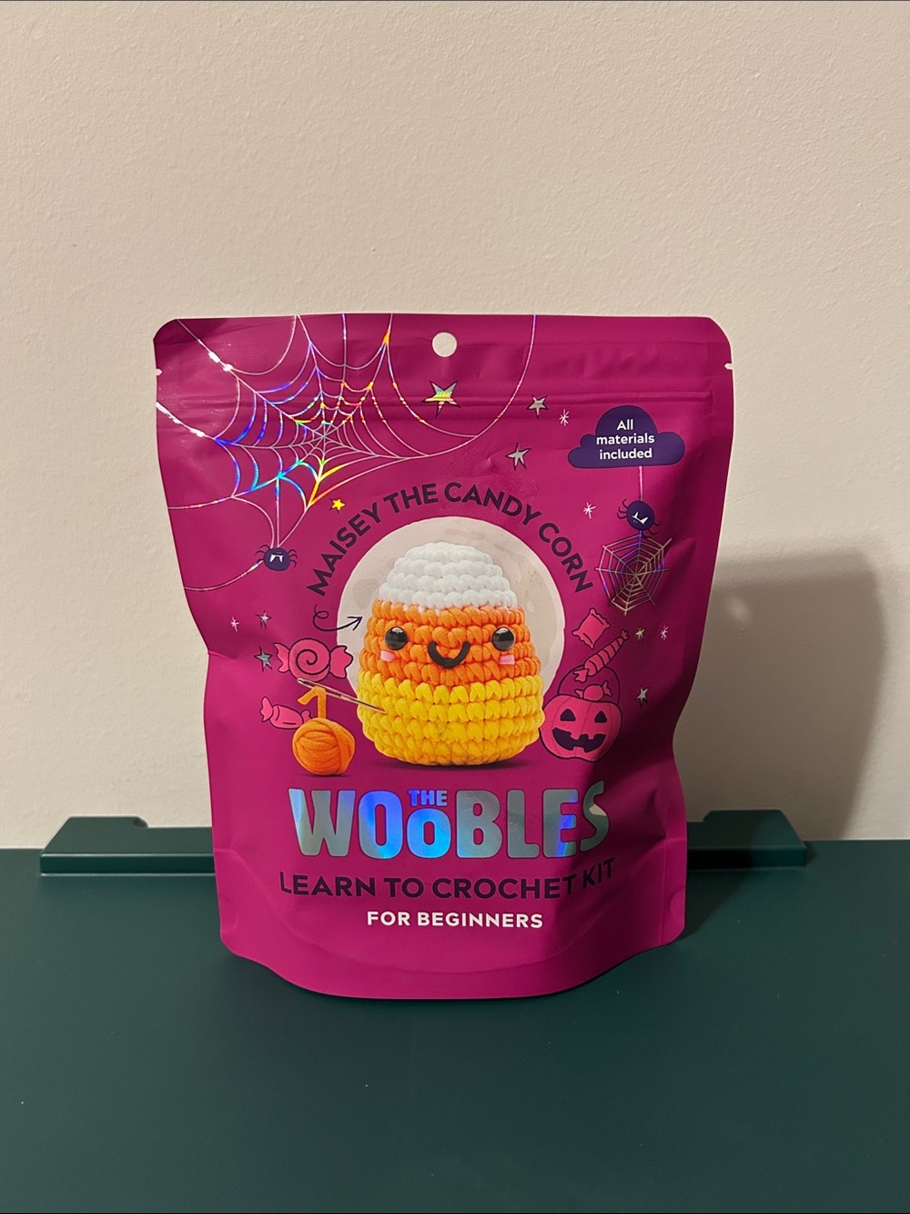 The Woobles "Maisey the Candy Corn" Crochet Kit - White, Orange, and Yellow
